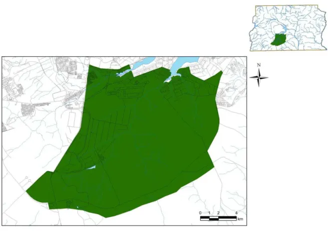Figura 2 - Localização da área de estudo (APA Gama e Cabeça de Veado - Brasília- DF). 2012 Cordenadas do Sistema: GCS SIRGAS 2000 