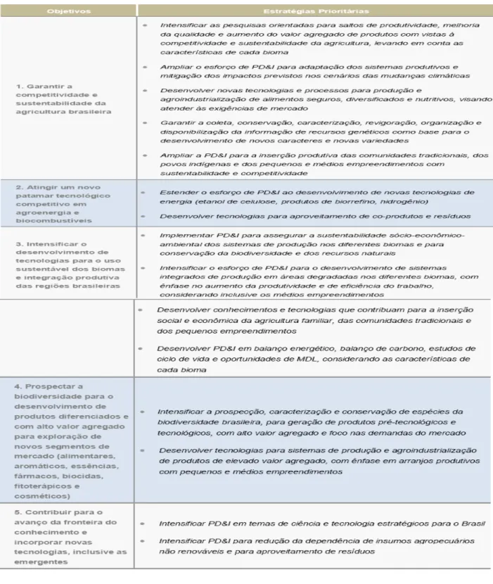 Figura 11 -  Prioridades estratégicas associadas aos objetivos – Visão de conjunto  Fonte: V PDE  