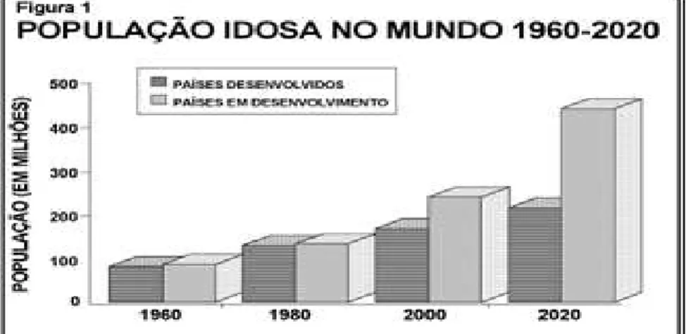 Figura 4 - Distribuição da população idosa no mundo, entre 1960-2020. 