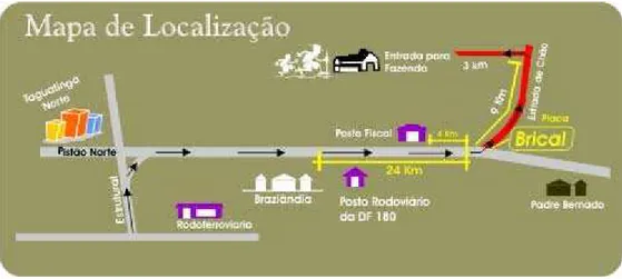 FIGURA 3 – Mapa de localização da Fazenda Barra do Dia, Padre Bernardo-GO. 