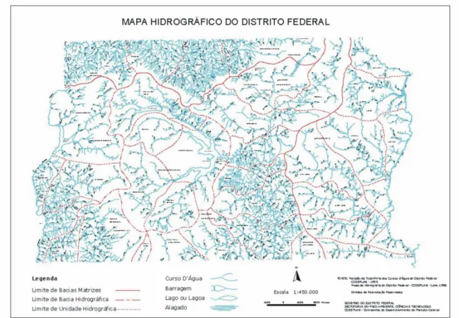 Figura 8: Mapa hidrográfico do Distrito Federal. 