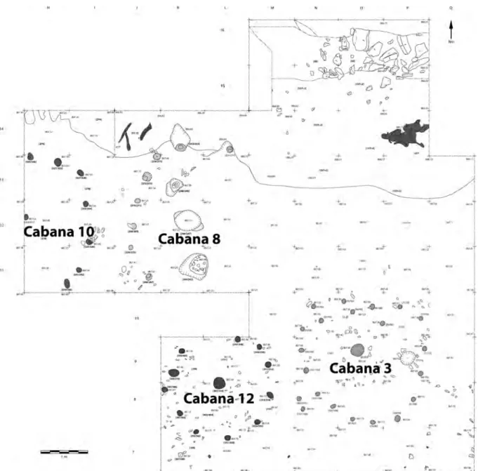Fig. 9 – Fraga dos Corvos, Macedo de Cavaleiros. Planta ao nível de detecção das estruturas da Fase 2 da Sondagem 2.