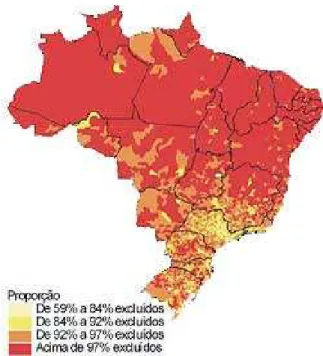 FIGURA 1 - Mapa da Exclusão Digital no Brasil (FGV, 2003) 