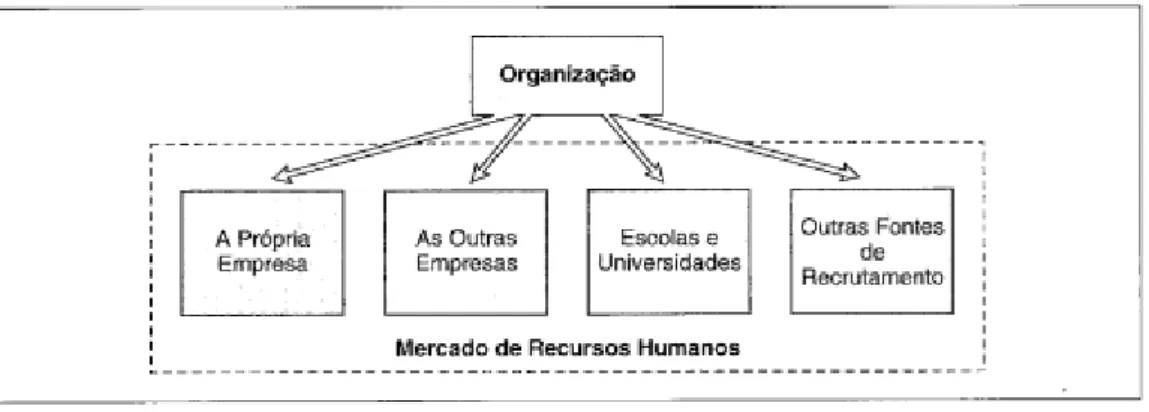 Figura 4 – Fontes de Recrutamento, segundo Chiavenato (2000) 