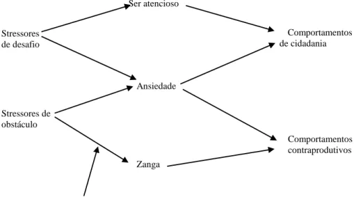 Figura 4. Modelo conceptual de relação entre stressores, emoções e comportamentos  