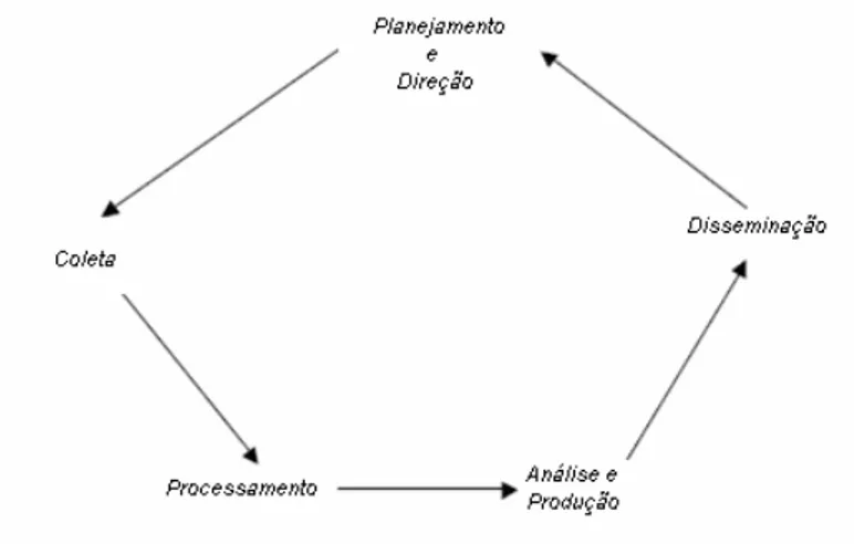 Figura 9: O ciclo tradicional da inteligência  (fonte: adaptado de JOHNSTON, 2005, p. 46) 