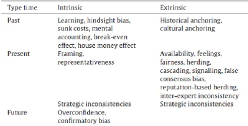 Figure 5 - Taxonomy of behavioural rules in FDI decisions.