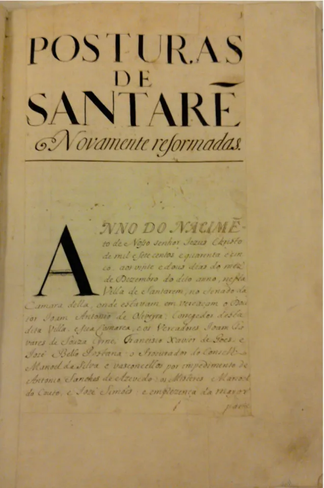 Figura 5 - Posturas da Câmara de Santarém, D. João V (1745) (AHCMSTR).