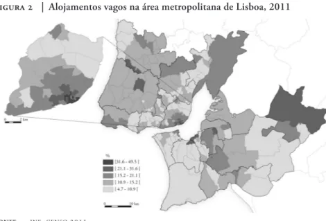 figura 2  |  Alojamentos vagos na área metropolitana de Lisboa, 2011