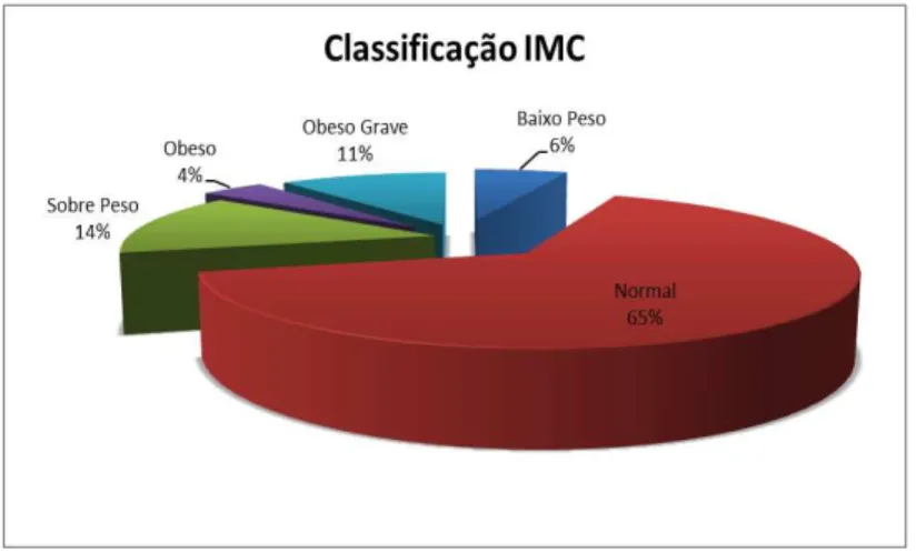 Figura 7. Incidência das diferentes classificações do IMC da amostra. 