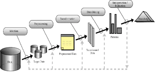 Figure 2: KDD Processes. (adapted Quintela, 2015) 