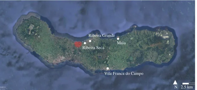 Figura  4  -  Localização  das  diferentes  zonas  onde  exploravam  barro  (Fonte:  Google  earth,  Disponível  em  WWW: 