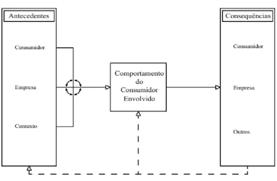 Figura 3 – Modelo concetual do comportamento do consumidor envolvido (adaptado de Van Doorn et al