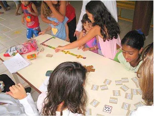 FIGURA 09: Crianças jogando dominó dos alimentos 