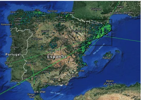Figure 2: Guifi.net nodes localisation as of July 2016 .45