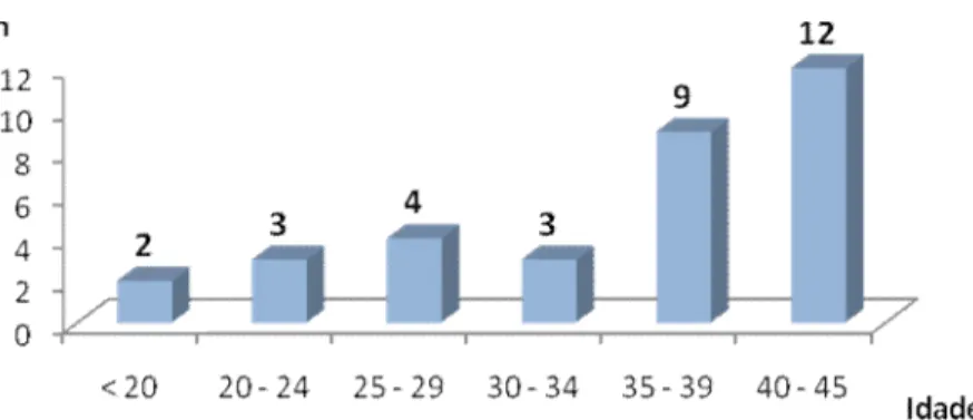 Gráfico 1: Distribuição dos casos por faixas etárias 