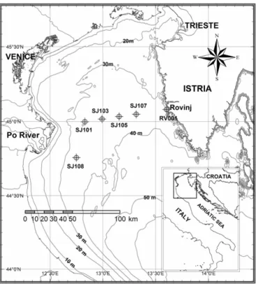 Figure 1. Map of the NA with sampling stations.