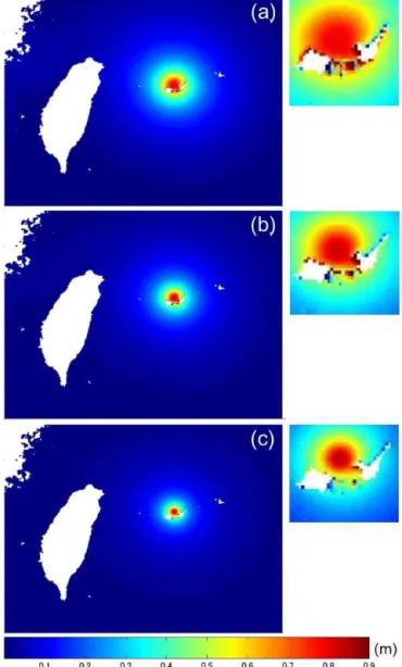 Figure 7. Comparison of observed and simulated storm surges dur- dur-ing the passage of Typhoon Goni in 2015
