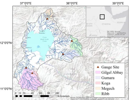 Figure 1. Map of Lake Tana and surrounding rivers.
