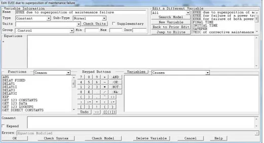 Fig. 6 – Equation editor for entering formulas and variables. 