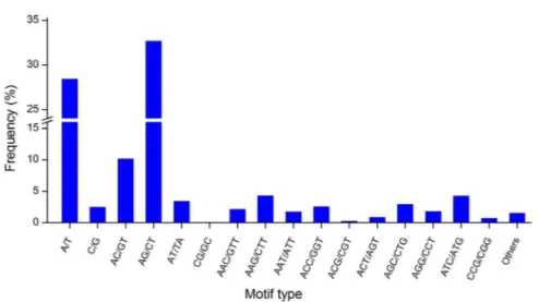 Figure 2. Frequency distribution of SSRs according to motif type.