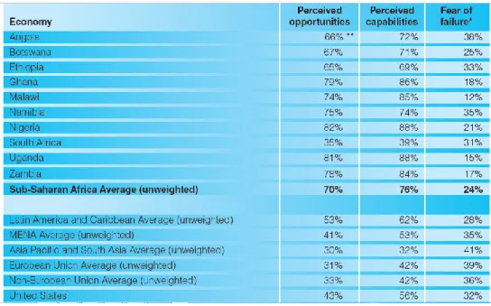Figure 5 - Perceived capabilities, opportunities and fear of failure  