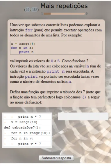 Figura 5.4: Exemplo de quest˜ao com ordenac¸˜ao de c´odigo.