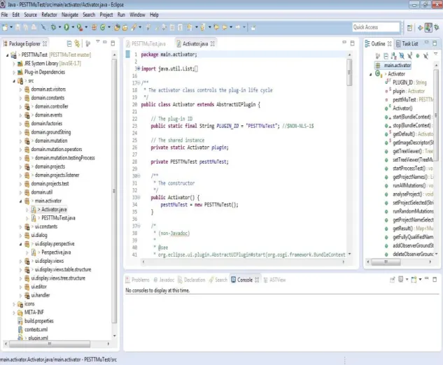 Figura 4.6 Ambiente de desenvolvimento em Eclipse versão Kepler 