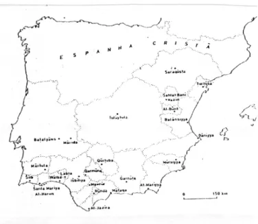 Figura 4 - Península Ibérica após a fragmentação do califado de Có rdoba (Nogueira, 2000, p.49)
