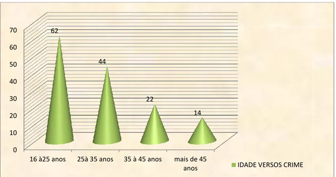 Gráfico 5 Idade versos Crime. In: Ministério da Justiça e Reforma do Estado. Serviços prisionais e Reinserção Social