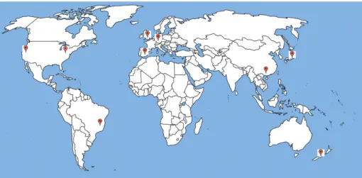 Figure 4.1: Map with geographical distribution of machines running loggers