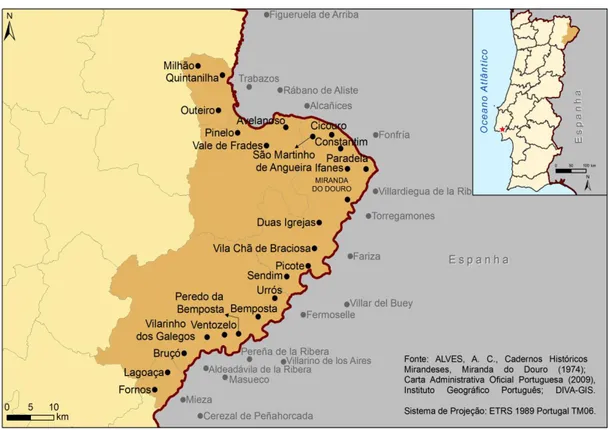 Figura 11 – Localidades na fronteira da Terra de Miranda e da província de Zamora 