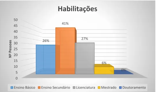 Gráfico 2- Distribuição por habilitações literárias  Fonte: elaboração própria 
