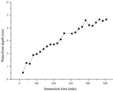 Figure 2. Waterfront depth advance in time.