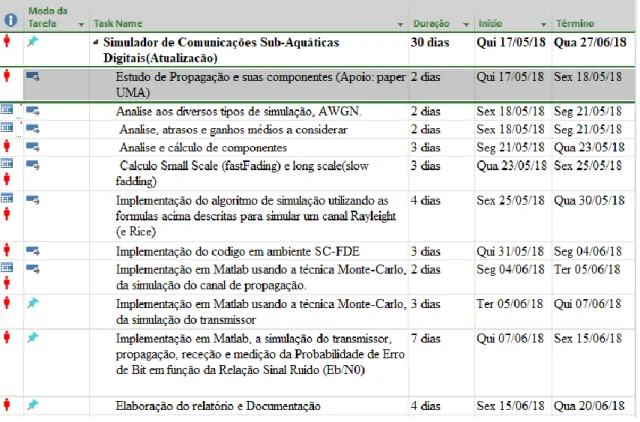 Figure 1 MS Project Print from early planning (march) 