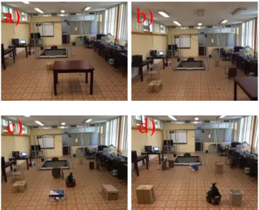 Fig. 4. The set of scenarios used as a test bed. a) scenario 1; b) scenario 2; 