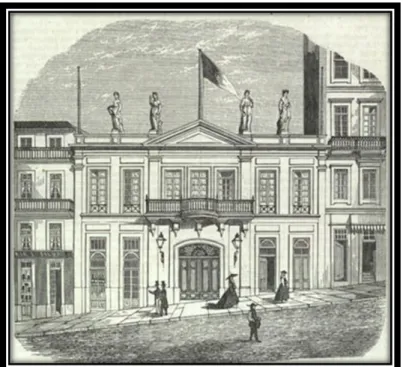 Fig. 4 - Teatro Baquet  Gravura de Nogueira da Silva. 1863 
