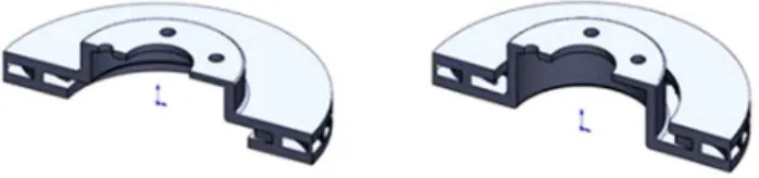 Figure 8. Front-vented brake disc (left) and back-vented brake disc (right).
