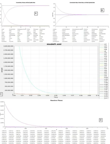 Fig 6. Concentration versus time plot of NADH and NAD + . A concentration versus time plot of NADH and NAD + depicted together