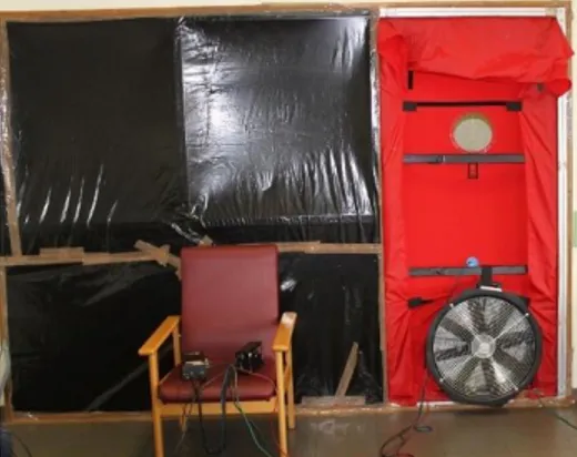 Figura 5: Montagem da porta ventiladora num dos locais de estudo 