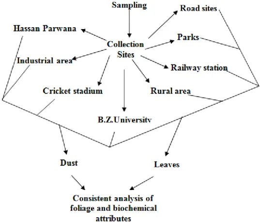 Fig.  1:  Study  sites  with  protocols  in  and  around  Multan.