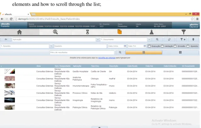 Figure 2.1: Results listing in eResults.