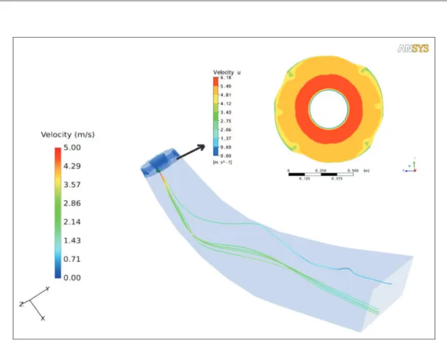 Figure 7. Trailing vortices induced by a certain vortex generator.