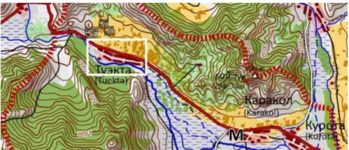 Figure 1:  Map derived from the “ALTAI 100” GIS contents.