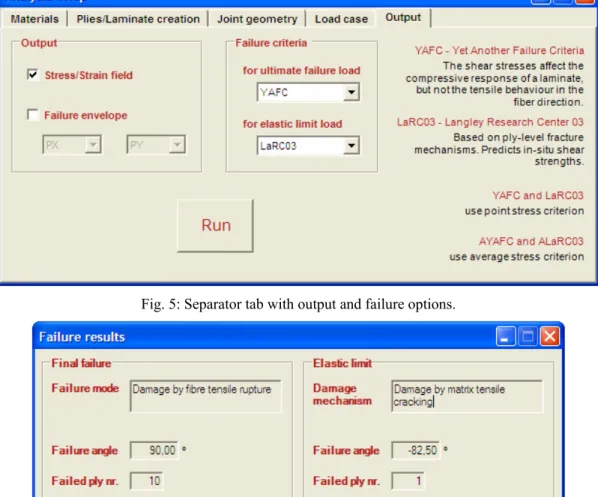Fig. 5: Separator tab with output and failure options. 