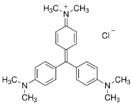 Figura 4. Estrutura molecular do corante Cristal Violeta. 