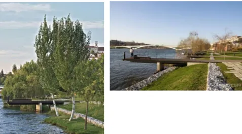 Figura  9-Parque  verde  do  Mondego  –  Margem  Sul  –  Estruturas  sobre  o  rio  Fonte: www.proap.pt 