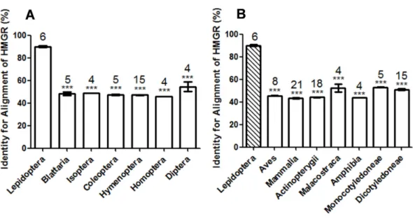 Figure 1 Comparison of the identity value of per species HMGR sequence relative to Manduca sexta.