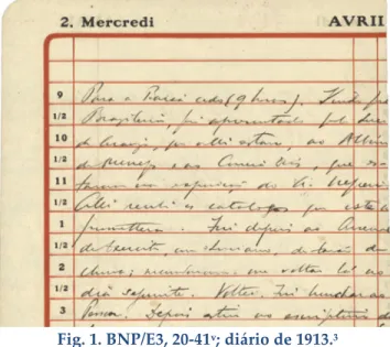 Fig.  1.  BNP/E3,  20-­‐‑41 v ;  diário  de  1913. 3                                                                                                                                                                                              
