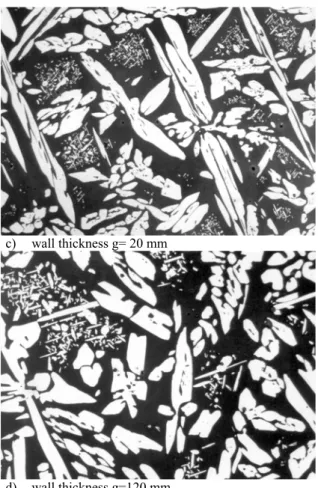 Fig. 2. Microstructure of the examined cast steel Cr-Ni after  solutioning – a,b) magn